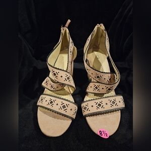 CL by Laundry Tan Cutout Sandals